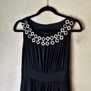 Black Maxi Dress with Gold Hand sewn medallions